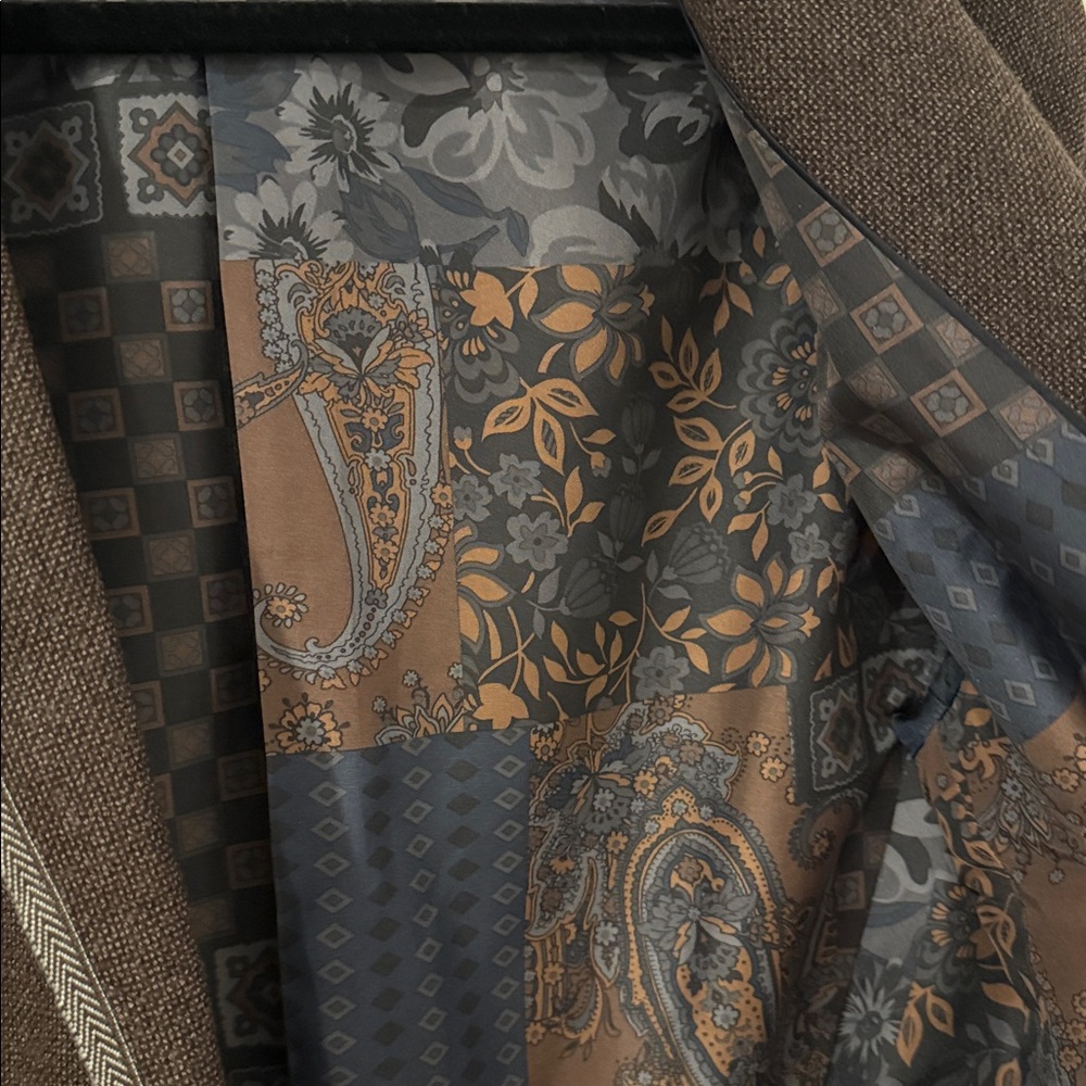 TALLIA Dark Brown Blazer with Gray Trim - Picture 5 of 6